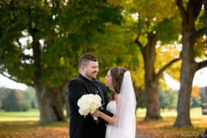 Easton Country Club fall foliage wedding photos in Easton, MA