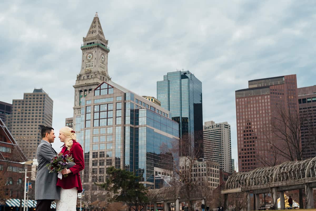 winter boston harbor hotel wedding - julie and yimi