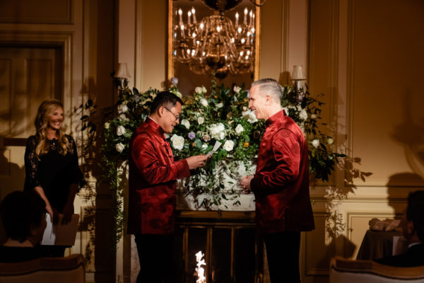 Hampshire House Wedding Photo of the Grooms by Boston Wedding Photographer Nicole Chan Photography